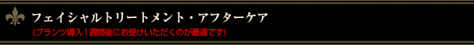 フェイシャルトリートメント・アフターケア